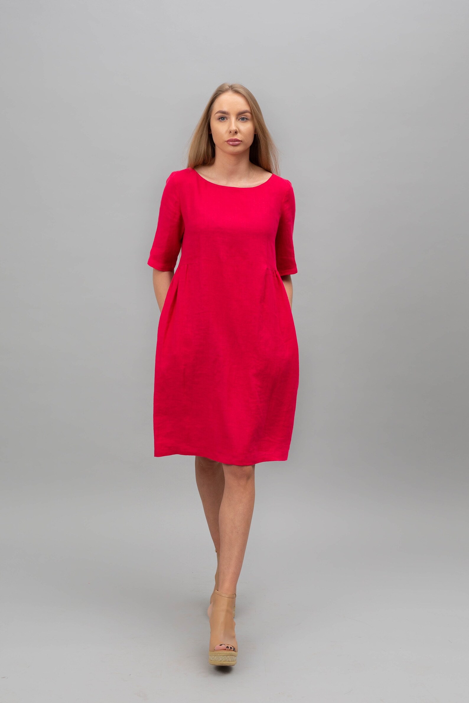 Fuchsia linen dress for women linen dresses for women linen Etsy