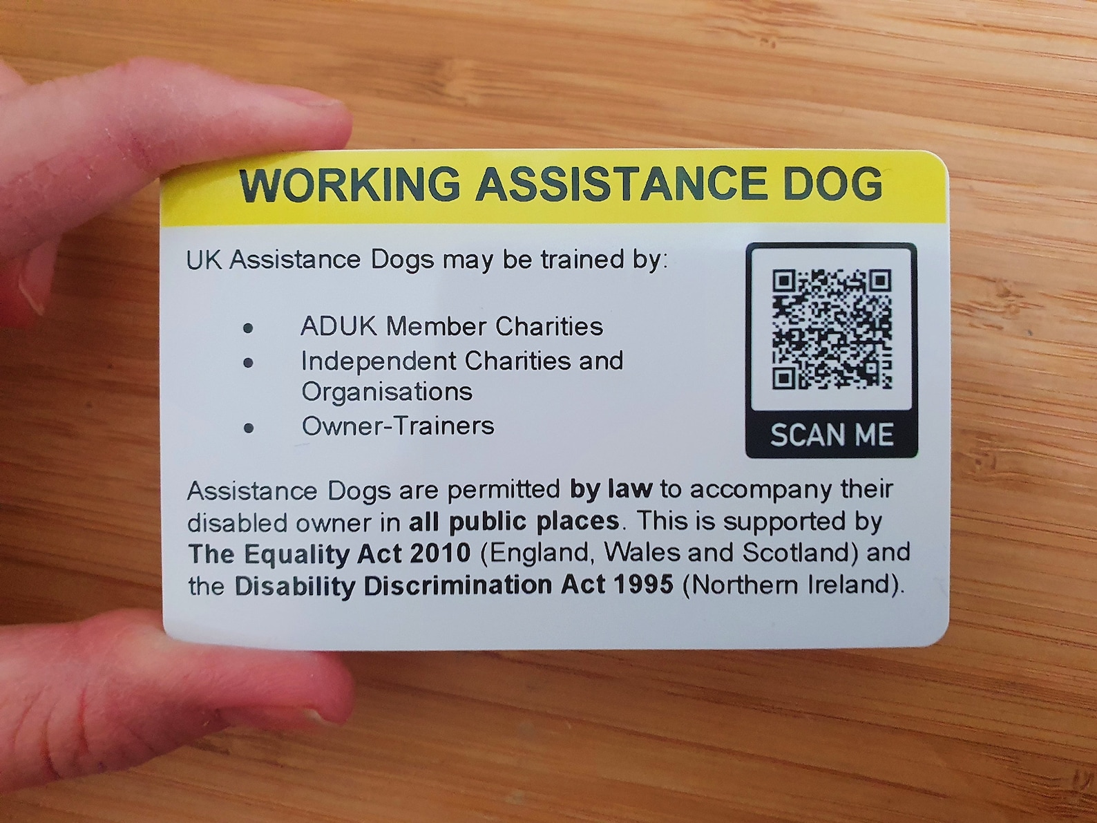 Assistance Dog UK Law Card With Equality & Human Rights Etsy UK