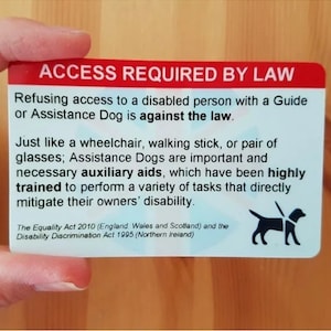 Assistance Dog UK Access Support Card