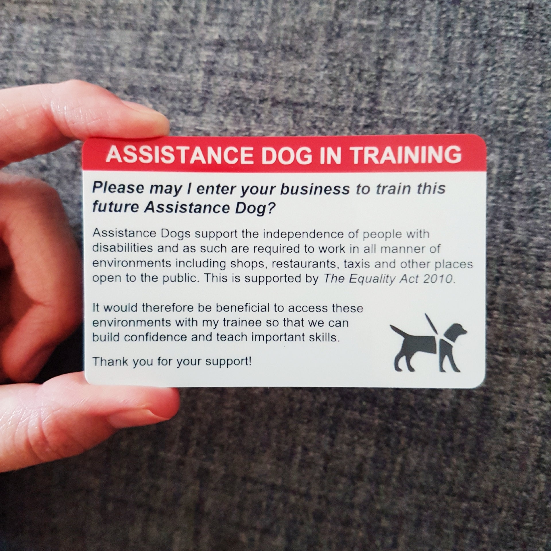 Assistance Dog Id Card