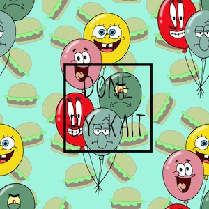 SPONGE B PARTY - Green - Seamless Digital Pattern