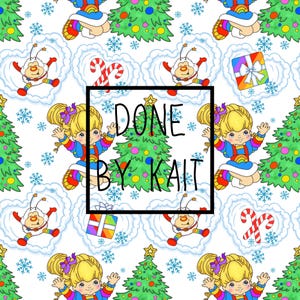 RAINBOW B XMAS - WHITE - Seamless Digital Pattern | Fabric | Paper | Scrap Book | Wrapping Paper | Sublimation | Digital Files Only