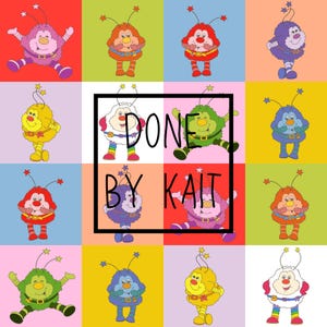RAINBOW B SPRITES- Seamless Digital Pattern, Fabric, Paper, Scrap Book, Wrapping Paper, Sublimation