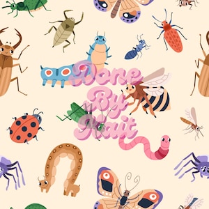 BUGS Seamless Digital Pattern, Fabric, Paper, Scrap Book, Wrapping Paper, Sublimation