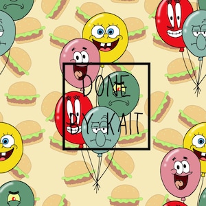 SPONGE B PARTY - Yellow - Seamless Digital Pattern