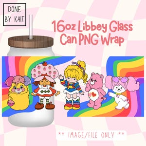 GIRLY | 16oz Libbey Glass Can Wrap | Cartoon Sublimation Design PNG | Digital Download
