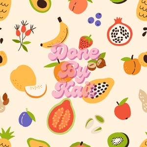FRUITY Seamless Digital Pattern, Fabric, Paper, Scrap Book, Wrapping Paper, Sublimation