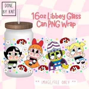 CRYBABY Puff | 16oz Libbey Glass Can Wrap | Cartoon Sublimation Design PNG | Digital Download