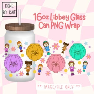 POLLY | 16oz Libbey Glass Can Wrap | Cartoon Sublimation Design PNG | Digital Download