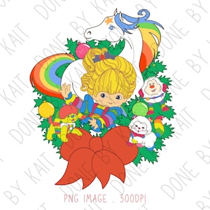 RAINBOW BRITE WREATH - Christmas | png | image only