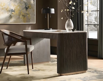 Modern Oak Wood Chair: Mid-Century Accent or Office Chair