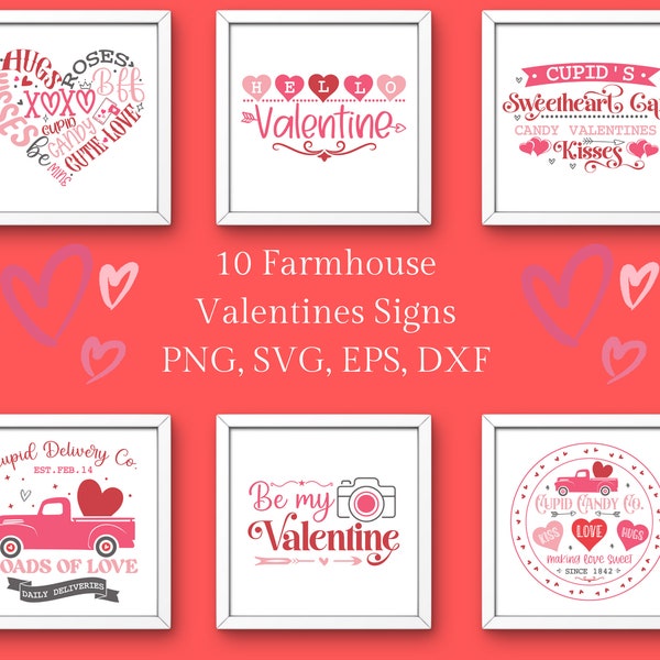 Farmhouse Valentine Bundle, Farmhouse Valentine's Day Bundle, XOXO SVG, Farmhouse Valentine SVG, 10 Farmhouse Bundle