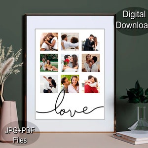 1st Anniversary gift collage, Gift for him, Custom photo collage, Personalized collage, Gift for her, 5th Anniversary gift collage