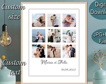 Personalized Photo Collage, Wedding Gift, Anniversary Gift Photo Collage, Gift for Boyfriend, Custom photo collage, Wedding collage