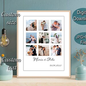 Personalisierte Fotocollage, Hochzeitsgeschenk, Jubiläumsgeschenk Fotocollage, Geschenk für Freund, Benutzerdefinierte Fotocollage, Hochzeitscollage