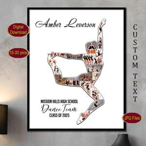 Dance photo collage Dancing girl Custom Photo gift Dance Team Senior gift idea Dancing Girl Photo collage Dance coach banner