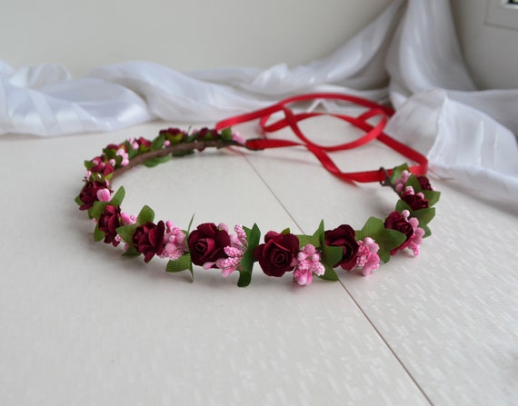 small flower crown wedding