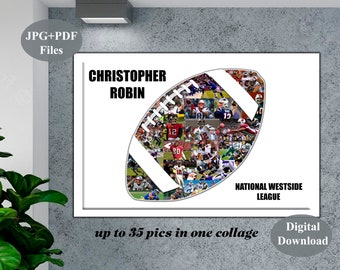 Football Senior Gift Collage, American Football ball Collage, Senior sport gift collage, Coach Football Gift