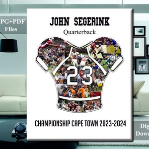 Collage di football americano, regalo di football senior, Idea regalo per la notte senior di football americano senior, football americano