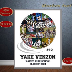 Baseball Photo Collage, Senior Baseball Poster, Baseball Senior night gift ideas, Baseball  Senior Night Coach gift