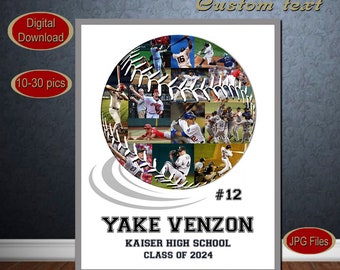 Baseball Photo Collage, Senior Baseball Poster, Baseball Senior night gift ideas, Baseball  Senior Night Coach gift
