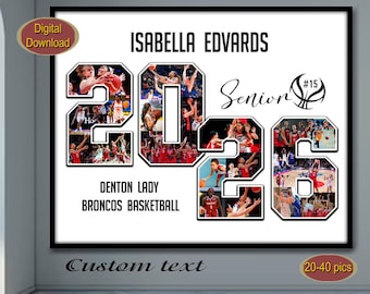 2026 Basketball photo collage Senior basketball poster Senior Night gift ideas DIGITAL Senior basketball photo collage Poster