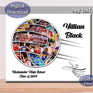 Volleyball Photo Collage Gift Senior Night Collage Volleyball Cheer Senior Poster Coach Gift Sport Ball Poster Volleyball Player Gift