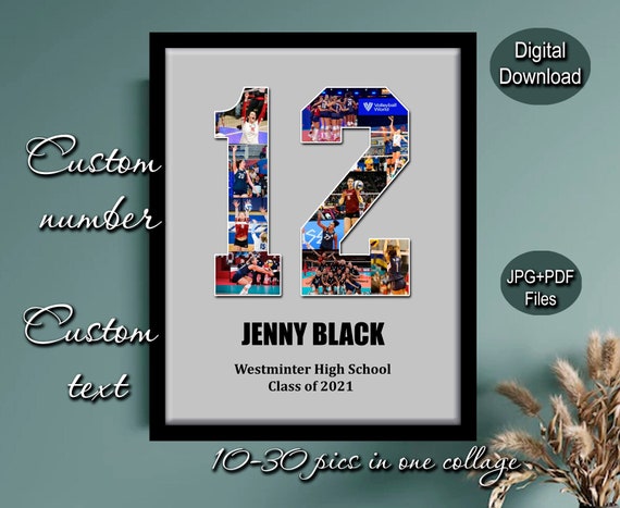 Sport number collage Basketball Senior night gift Senior Baseball gift ideas Soccer senior gift Baseball Senior photo poster