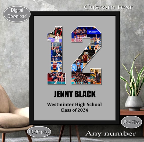 Sport number collage Basketball Senior night gift Senior Baseball gift ideas Soccer senior gift Baseball Senior Sport photo collage