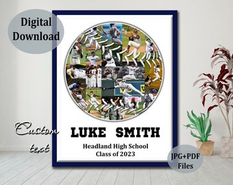 Baseball photo collage, Senior baseball night gift, Baseball picture collage, Cheer Senior Baseball Collage, Baseball Coach gift