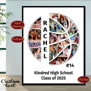 Basketball photo collage Senior basketball gift Senior night sport gift Sport photo collage Senior basketball poster Basketball gift ideas