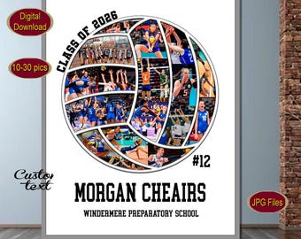 Volleyball Photo Collage Senior volleyball Gift Volleyball Banner Senior Night Gift Collage Coach volleyball gift