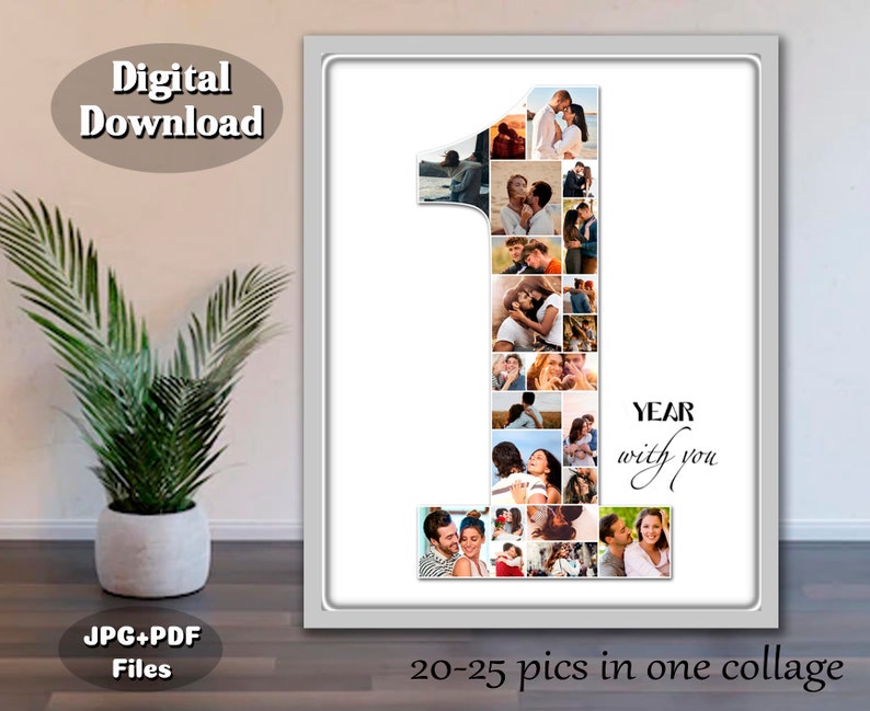 5th Anniversary Photo Collage 5 Years Anniversary Gift Etsy