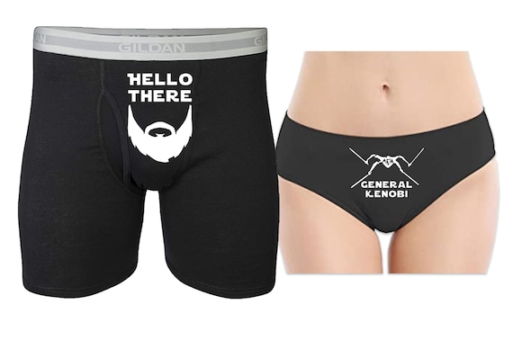 Couple Gift for Star Wars Fans, Hello There General Kenobi Gift for Him  Her, Star Wars Boxer Brief Panties, Hilarious Star Wars Underwear 