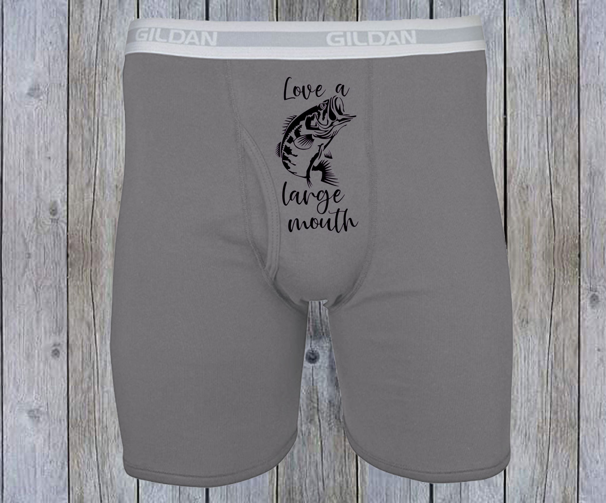Love a Large Mouth Bass Boxer Briefs for Fisherman, Hilarious Gift for  Fishermen, Naughty Gift for Fishing Man, Funny Fish Underwear 