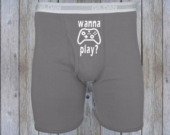 Xbox Playstation Gamer Boxer Brief, Wanna Play Joystick Boxer