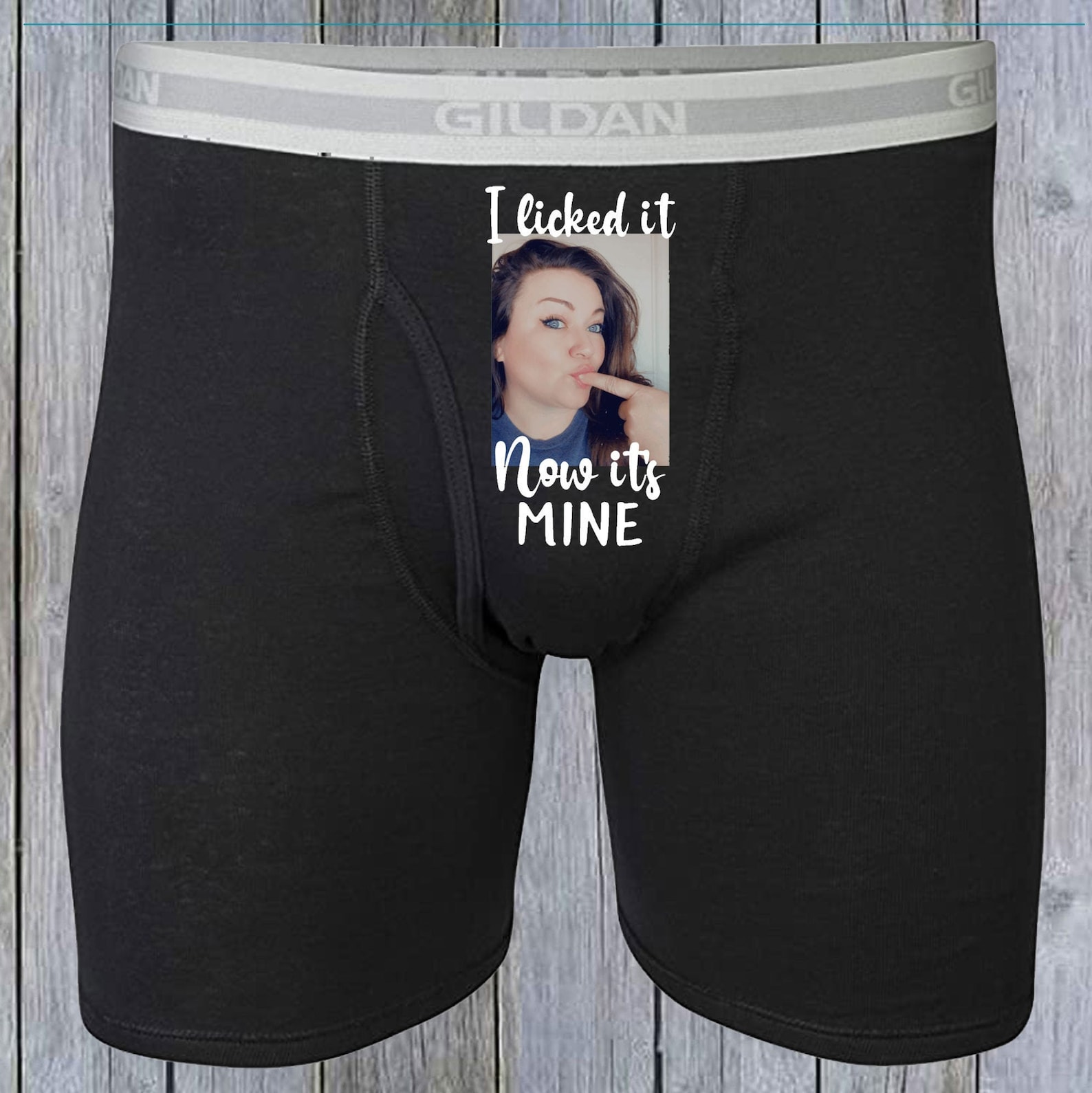 Funny Picture Mens Boxer Briefs, I Licked It Now Its Mine, Gag Gift for Him, Valentines Day