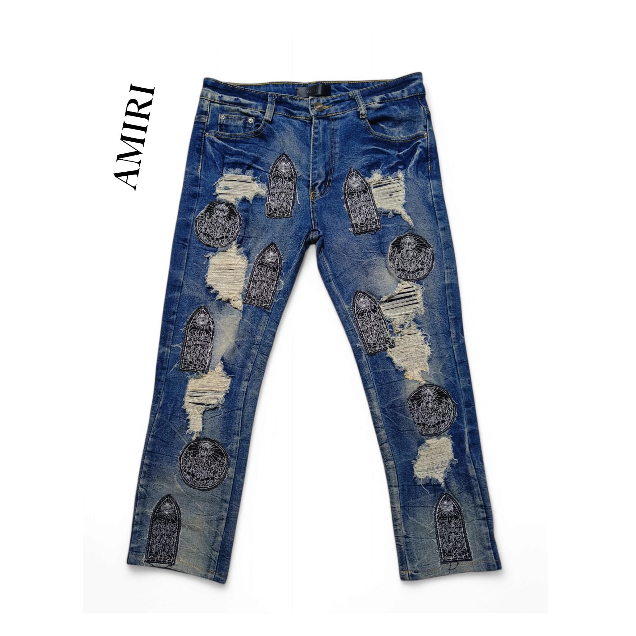 Amiri Jeans Ripped - Etsy