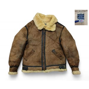 AVIREX B-3 Flight Jacket Real Mouton Sheep Leather Size 36