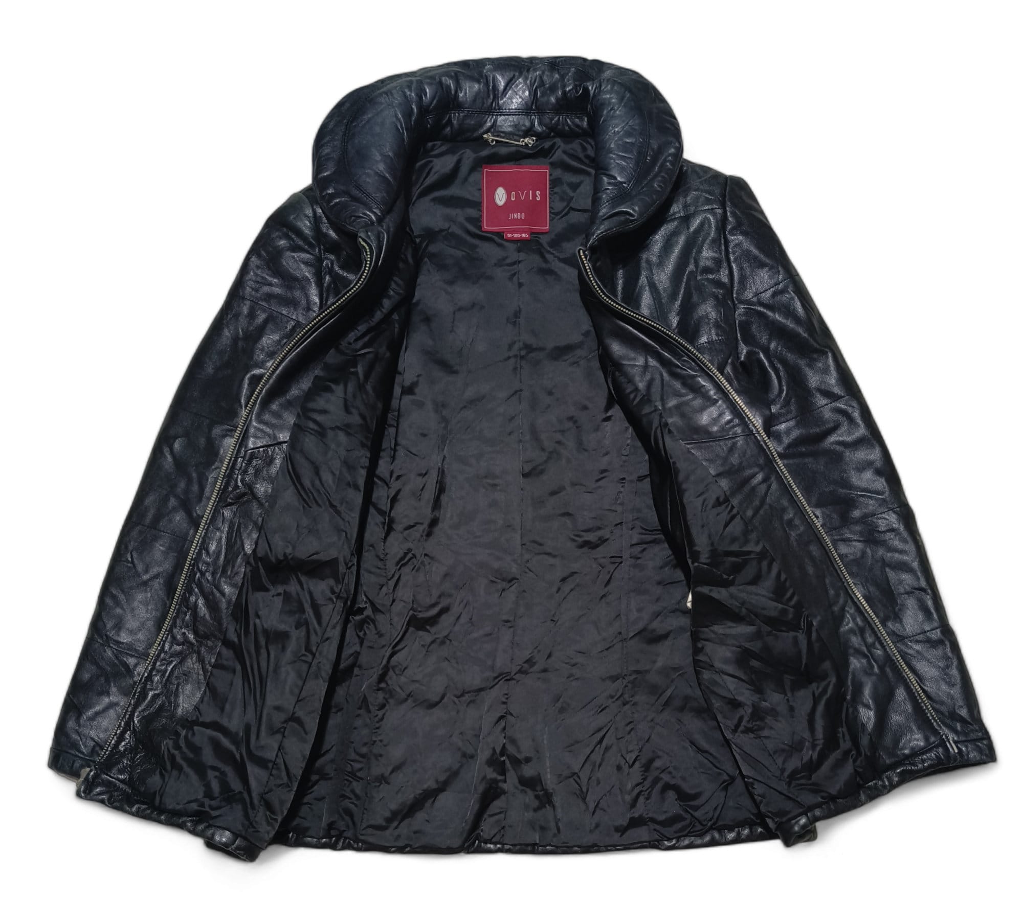 ジャケット・アウター 90s JUNKO CHINO Hooded Leather JKT Vintage Y2K Women's JINDO OVIS Black Genuine Leather Coat Jacket