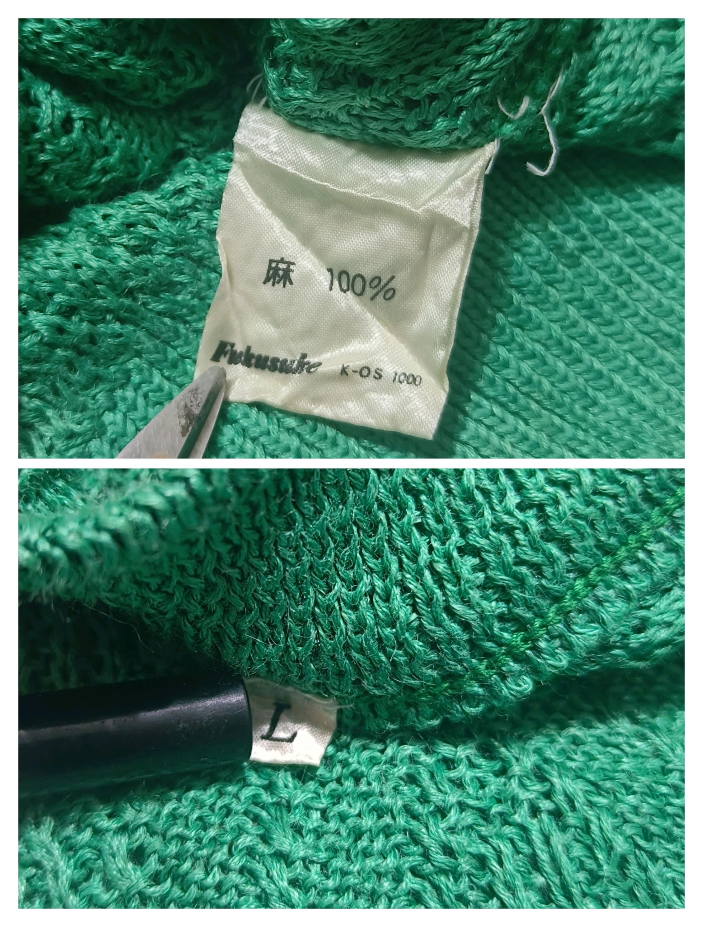 Vintage - 80s YSL Knit Cardigan: Openwork Green Sweater, Size L - Etsy