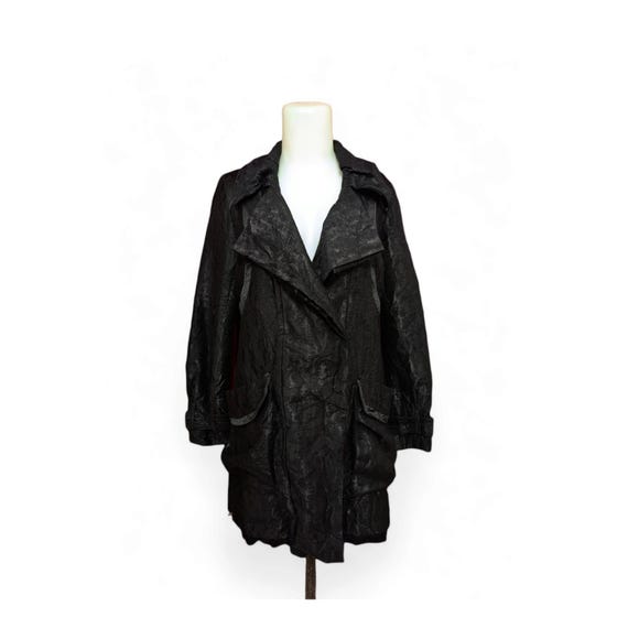Vintage - TANKUS Black Trench Coat: Oversized Spy Coat - Size M - Etsy