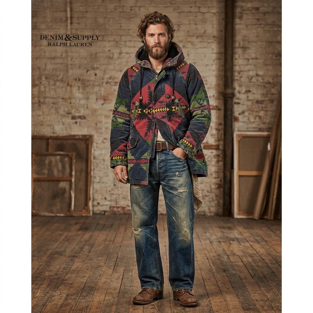 Denim & Supply Ralph Lauren Navajo Aztec Hooded Coat (size XS) - Etsy