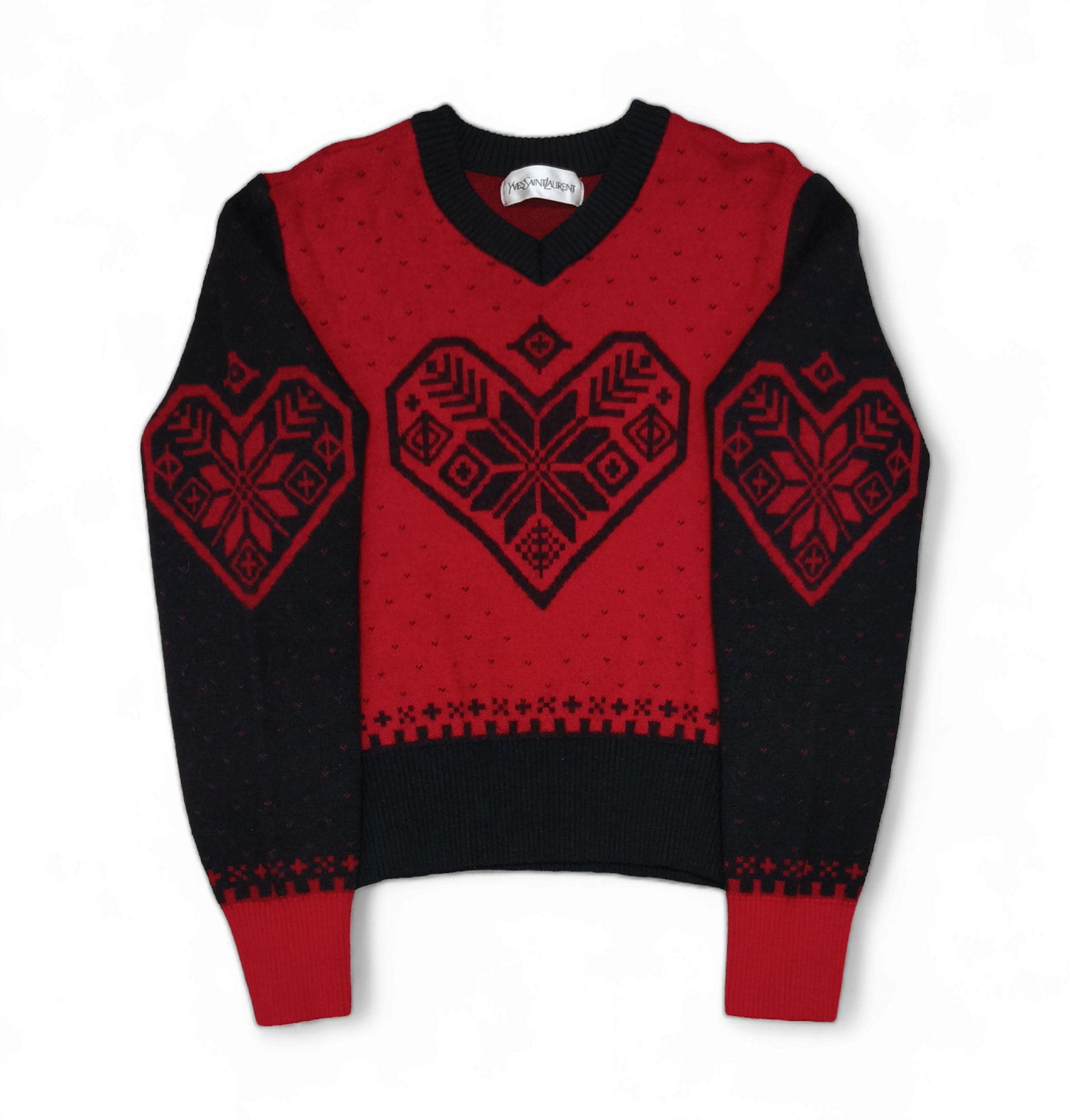 Vintage Y2K - Yves Saint Laurent Wool Knit Sweatshirt - Love Sign