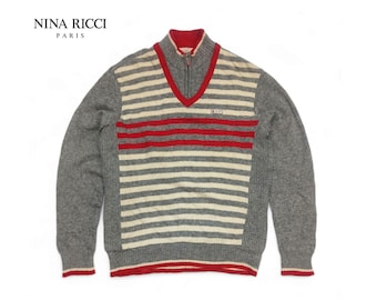 Vintage Y2K Nina Ricci Knitwear Half Zip Sweatshirt Sweater