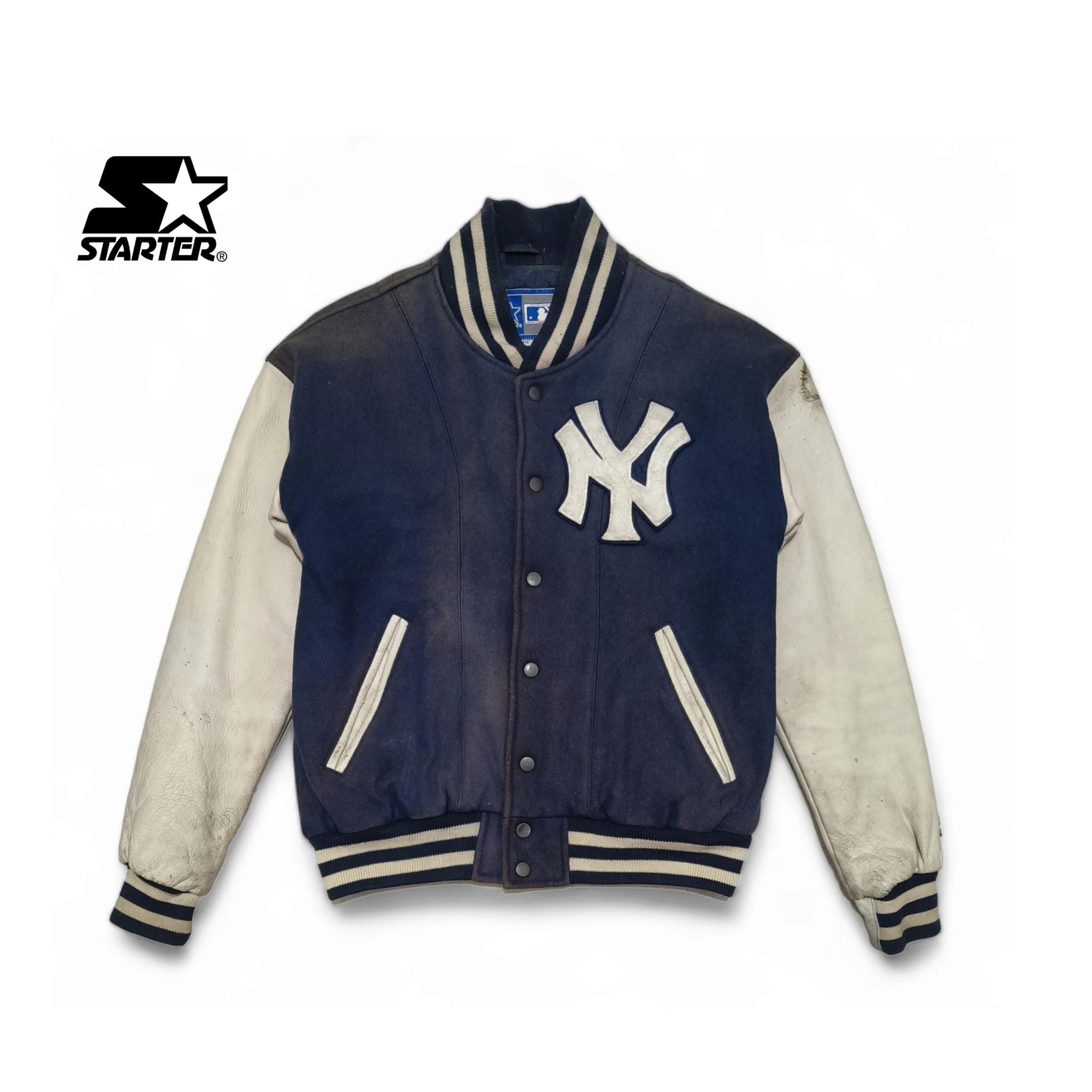 Vintage - Starter New York Yankees Letterman Jacket - Leather