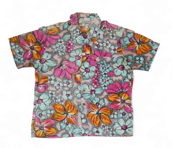 Beautiful vintage 50s K Mart Floral Flower Print … - image 1