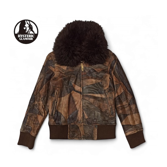 Vintage Hysteric Glamour Patchwork Leather Jacket With Fur - Etsy UK
