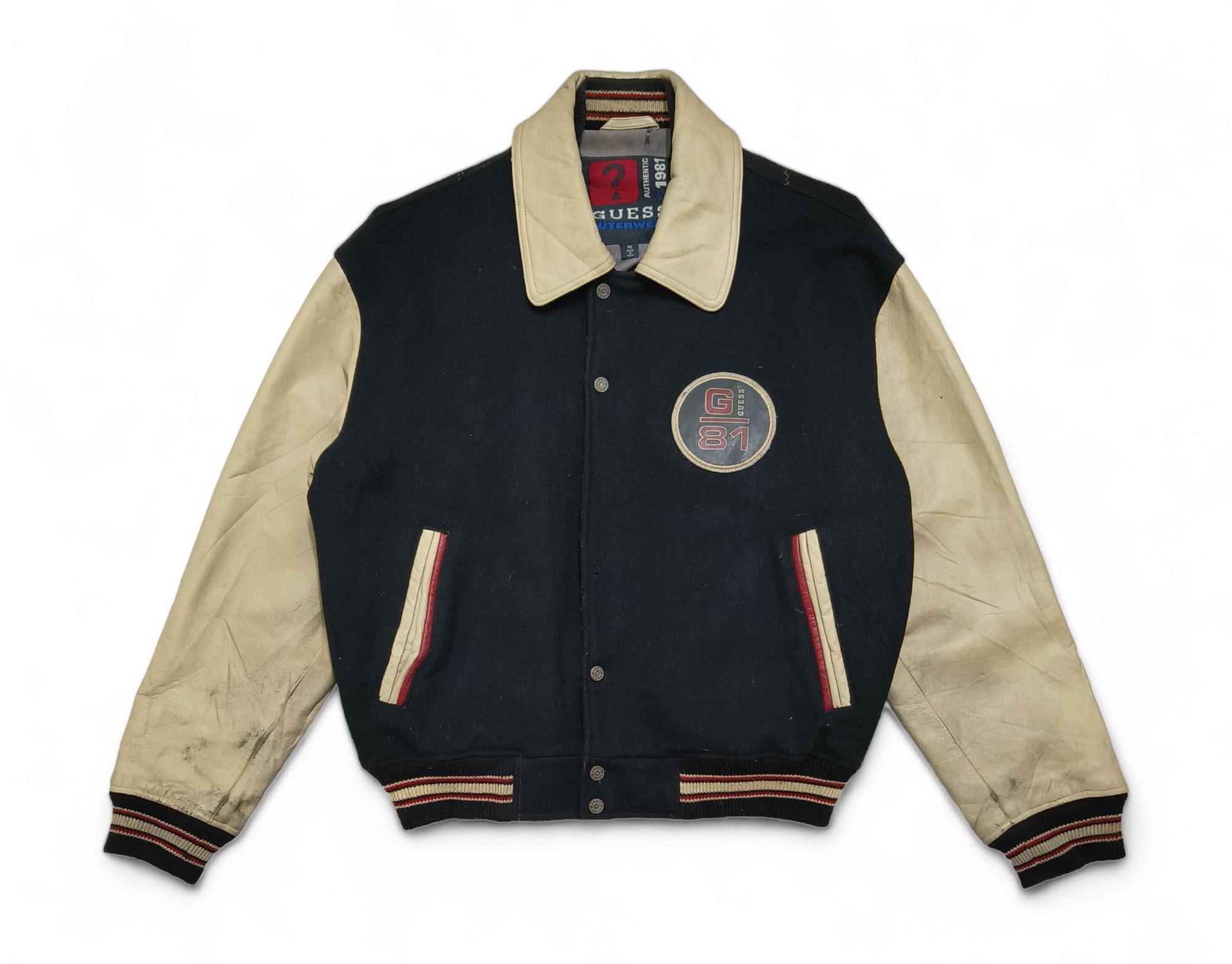 Vintage Guess USA Retro Classic Big Logo Letterman Jacket Vintage Guess USA Retro Classic Big Logo Letterman Jacket