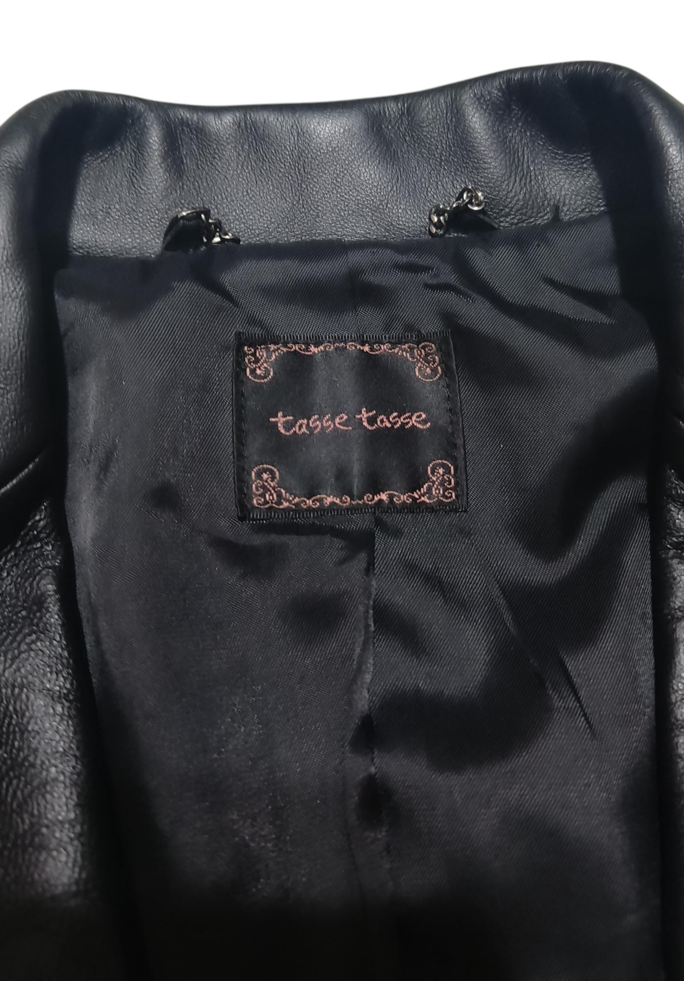 Vintage Y2K Women's TASSE TASSE Black Sheepskin Leather Blazer Coat Jacket  - Etsy